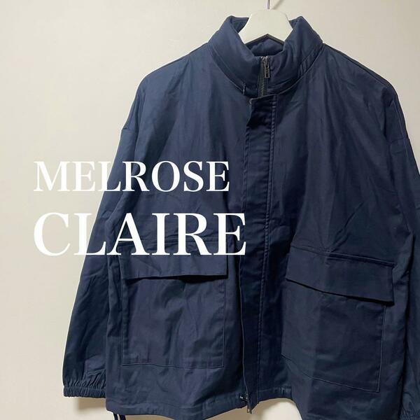 MELROSE CLAIRE メルローズクレール　フード収納　ジャンパー　紺