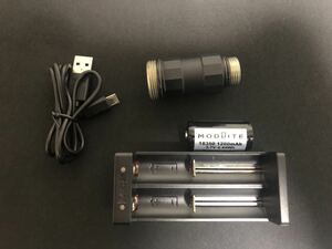 Modlite 18350 Body 18350用バッテリ&充電器　東京マルイ　GHK VFC KSC ガスガン　エアガン　トレポン　電動ガン　ウェポンライト