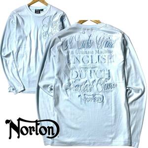 【XX-LARGE】新品 ノートン 長袖 Tシャツ Norton GOTCHA取扱 速乾コットン ビッグロゴ 刺繍 ロンT インナー XXL 春夏 ゴルフ◆R281