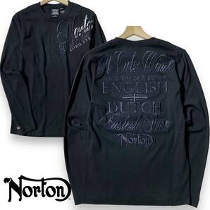 【LARGE】新品 ノートン 長袖 Tシャツ Norton GOTCHA取扱 速乾コットン ビッグロゴ 刺繍 ロンT インナー L 春夏 ゴルフ◆R287の画像1