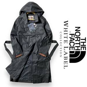 【85/S】新品 ノースフェイス ホワイトレーベル 2wayトレンチコート THE NORTH FACE 撥水 レザー調ビニール アウトドア NYC4HH83 S ◆R386