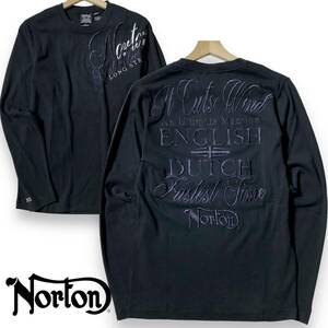 【LARGE】新品 ノートン 長袖 Tシャツ Norton GOTCHA取扱 速乾コットン ビッグロゴ 刺繍 ロンT インナー L 春夏 ゴルフ◆R287a