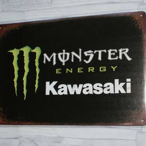 ブリキ看板 カワサキ モンスターエナジー Monster Energy Kawasakiの画像1