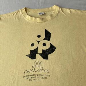 美品 レアカラー 音楽関係 良デザイン 黒プリント 70's チャンピオン Champion ビンテージ VINTAGE Tシャツ バータグ アメリカ製 XL