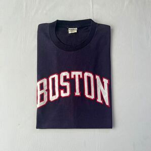 美品 ナス紺 ボストン BOSTON 70's80's サンドニット Sand Knit ビンテージTシャツ VINTAGE アメリカ製 USA製 Lサイズ 古着 レアカラー の画像4