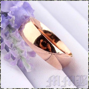 [RING] Pink Gold Plated Smooth Round 6mm スムース 甲丸 ピンク ゴールド リング 32号 (5.5g)