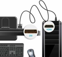 即納 HDMI - DVI 双方向対応 変換ケーブル HDMI to DVI/DVI to HDMI どちらも接続可能 1080P高解像度 1.8m フルHD 金メッキ端子 タイプA_画像7