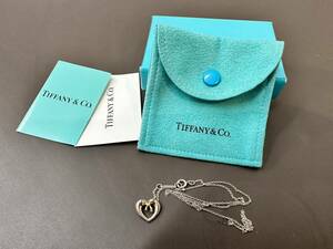 ☆【売り切り】Tiffany＆Co ティファニー ネックレス オープンハート シルバー925 リボン 750 レディース アクセサリー SV925 K18 ゴールド