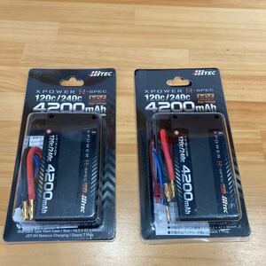 HITEC　ハイテック R-SPEC リポバッテリー Li-HV 7.6V 4200mAh 120C/240C ②（中古美品・２本セット）