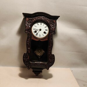 振り子時計 ゼンマイ レトロ ユンハンス社製掛時計 アンティーク 掛け時計 柱時計の画像1
