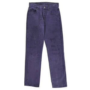 USA製 Late1980s LEVI'S 501 W28.5 L29.5 Purple ヴィンテージリーバイス デニムパンツ ジーンズ 後染め 紫