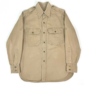 希少 1940s US.ARMY Military shirts L ヴィンテージ ミリタリー アメリカ軍 長袖コットンシャツ VINTAGE