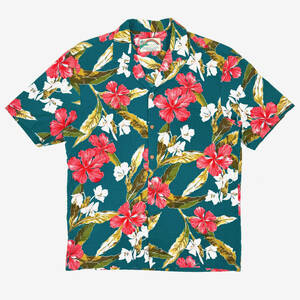 希少 1990s PARADISE FOUND×L.L.Bean Cotton aloha shirts XL オールドエルエルビーン コットンシャツ アロハシャツ 半袖 アウトドア