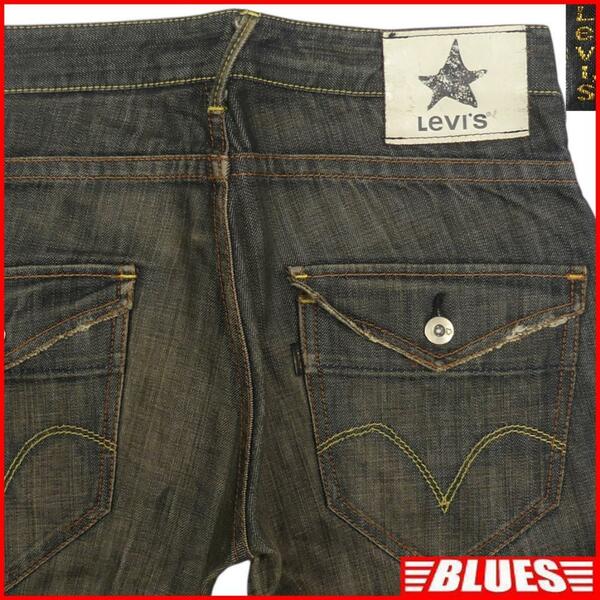 即決★リーバイスブラック★W31 ストレートジーンズ Levis メンズ ジップアップ デニム ジーパン ボトムス ローライズ フラップポケット