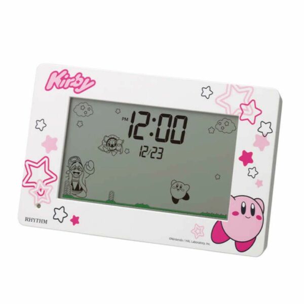 リズム (RHYTHM) 星のカービィ 目覚まし時計 おもしろ アクション デジタル時計 カレンダー 付き ピンク