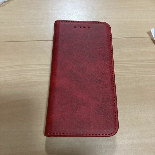 スマホケース　iPhone7 レザー　赤色　手帳型ケース iPhone レッド レザーケース