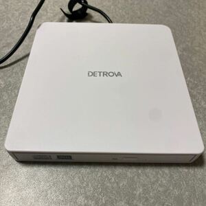 DETROVA 外付け DVD/CD ドライブ、DVD レコーダー、CD/DVD-R プレーヤー、USB 3.0 & Type-C ケーブル　ホワイト