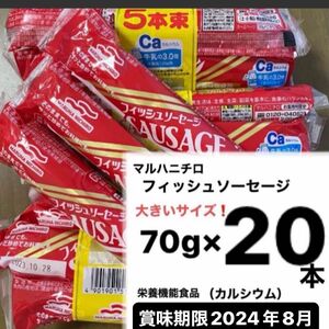 マルハニチロ　フィッシュソーセージ　大きいサイズ70g×20本　栄養機能食品　カルシウム　賞味期限2024年８月