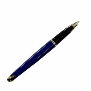 ☆ WATERMAN ウォーターマン 万年筆 ブラック ペン先 K18YG 750 ブルー インクなし キャップ式 筆記用具 文房具 箱付 冊子の画像3
