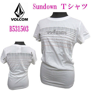 新品 ◆VOLCOM GIRLS ◆ボルコムガールズ ◆レディース 半袖カットソー Tシャツ Sundoun TEE ◆シロ ◆(L) ◆全国送料無料