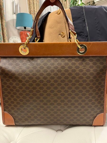 CELINE セリーヌ マカダム トートバッグ 柄レザー イタリア製 スクエア