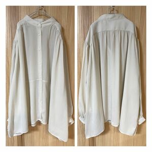 新品BIGシャツ☆ブラウス☆シアーブラウス☆大きいサイズ☆3XL☆ベージュ☆大人☆ルーズシルエット☆可愛い