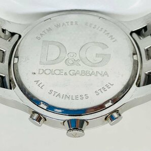 【稼働品】D&G DOLCE & GABBANA ドルチェ＆ガッバーナ クオーツ時計 シルバー文字盤の画像7