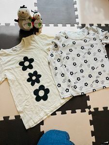 花柄ロンT２枚セット！長袖Tシャツ 130 140 まとめて　白 トップス