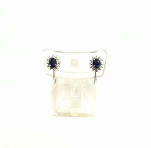 *Pt900 blue stone earrings 2.2g