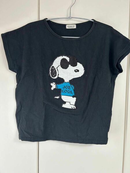 Tシャツ 半袖Tシャツ 半袖 ブラック 黒 トップス スヌーピー SNOOPY