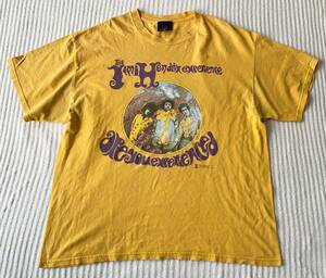 The Jimi Hendrix experience ジミ・ヘンドリックス TシャツXL ビンテージ 黄色 イエロー バンドT ロックT 60sバンド ZIONビッグシルエット