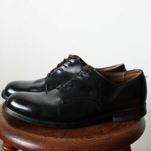 80s US NAVY America navy service shoes leather shoes 10R 28cm degree / leather shoes sole Raver 