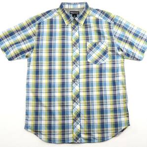 美品★Marmot QD Check H/S Shirt マーモット クイックドライ チェック半袖シャツ/TOMNJA76/XLサイズの画像1