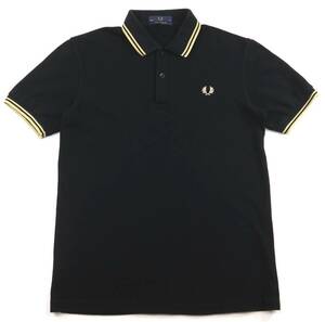  England made *FRED PERRY Fred Perry tip line polo-shirt /M12N/ short sleeves / black /36