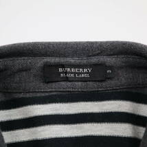 美品★BURBERRY BLACK LABEL バーバリーブラックレーベル　マルチボーダー柄半袖ポロシャツ/サイズ3_画像6