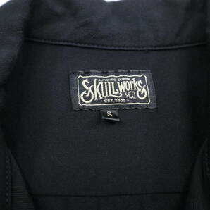 美品★SKULL WORKS スカルワークス ボーリングシャツ/ブラック/ボウリングシャツ/Sサイズの画像9