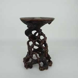 [ used ] stand for flower vase root table height approximately 18cm ornament pcs ornament pcs flower ornament wooden small goods table bonsai pcs reality goods used 