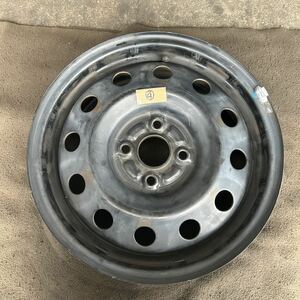 メーカー不明　鉄ホイール　スチールホイール　15×5.5J 4穴 100 ハブ径54　直接引き取り可能④