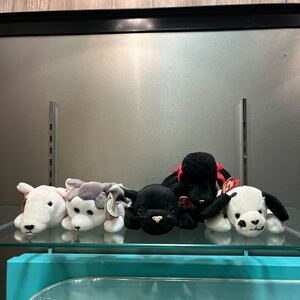 5匹セット TY beanie baby ビーニーベイビー ビーニーズ 犬 ドッグ ぬいぐるみ シベリアンハスキー プードルなど 0422-K3-9-7-2