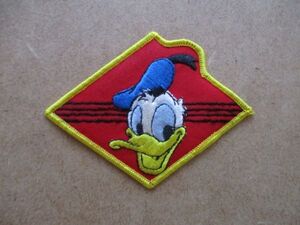 80s ディズニーDisney『ドナルドダック』Donald Duckワッペン/昭和レトロDisneylandディズニーランドvintageビンテージWALTパッチpatch S16