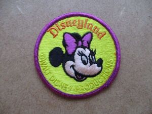 80s Disneyland ディズニーランド『ミニーマウス』ヴィンテージ刺繍ワッペン/PATCHミニーちゃんディズニーDisneyパッチ キャラクター S16