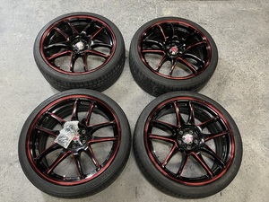 ワーク　エモーション WORK EMOTION kiwami 極 18 × 7.5J +47 PCD100 5穴 黒赤 レッド プリウス　86　アルミホイール　タイヤ 4本