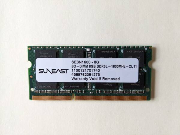 SUNEAST メモリ SE3N1600-8G DDR3L-1600MHZ-CL11 中古