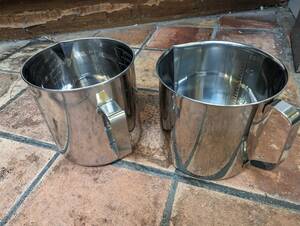 5L beaker stainless steel 2 piece collection used 