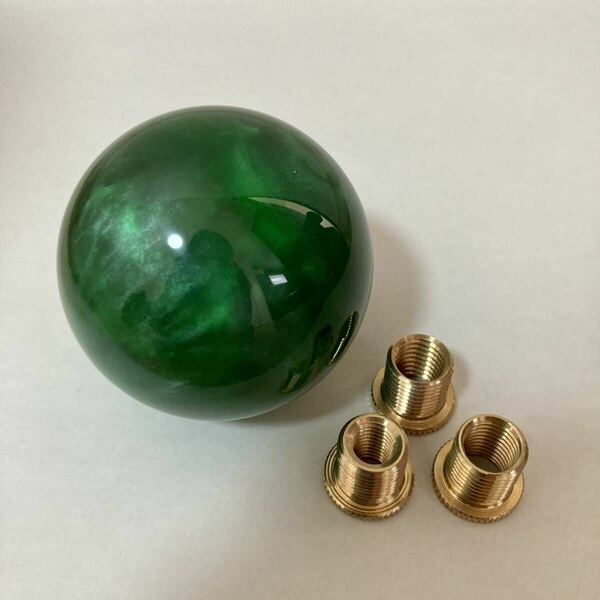 ストーン調球体型シフトノブ　シフトノブ　グリーン　緑　大理石　丸　JDM USDM スタンス