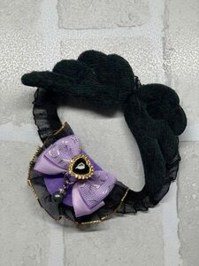 ぬい服 スタイ よだれかけ モンぬい わるモフ 羽付き 黒 ブラック パープル 紫