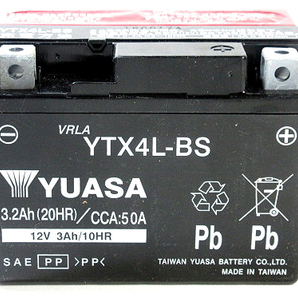 台湾ユアサバッテリー YUASA YTX4L-BS ◆ 互換 FT4L-BS ロードフォックス ジャイロX ジャイロUP GS50 RG50ガンマ ウルフ50 モレ ハイの画像3