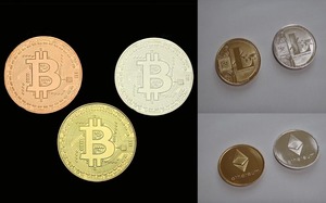 仮想通貨 ビットコイン 金貨・銀貨・銅貨 ３種 ライトコイン イーサリアム レプリカ金貨・銀貨 アルトコイン ４種 全７種セット