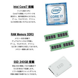 【ゲーミングPC一式セット】i7-4770/GTX1060/FX/株/ストレージ6000GB/office2020/6画面同時出力/SSD256GB/Wifi接続 の画像8