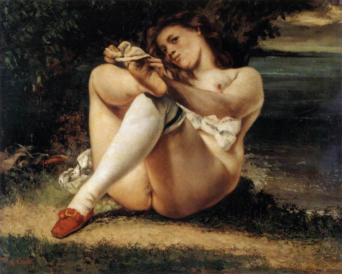 New Courbet Woman in White Stockings качественная печать в специальной технике, деревянная рама, фотокаталитическое покрытие, специальная цена 1980 иен (доставка включена) Купите сейчас, произведение искусства, Рисование, другие